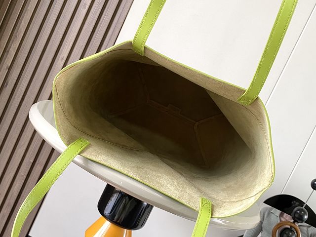 Loewe original calfskin medium puzzle fold tote A657G50 lemon green