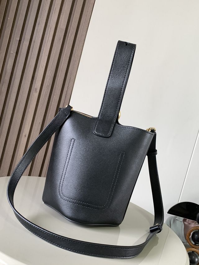 Loewe original calfskin mini pebble bucket BBMX01 black