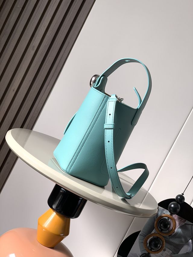 Loewe original calfskin mini pebble bucket BBMX01 blue