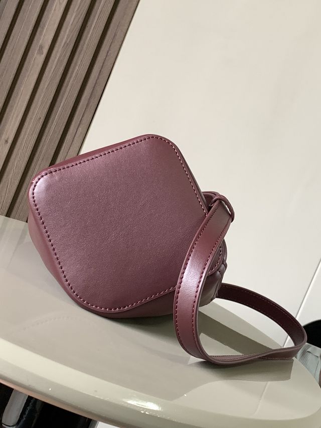 Loewe original calfskin mini pebble bucket BBMX01 burgundy