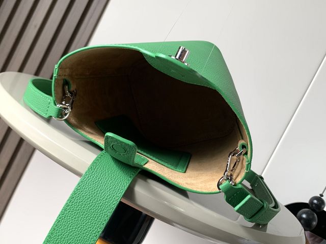 Loewe original calfskin mini pebble bucket BBMX01 green