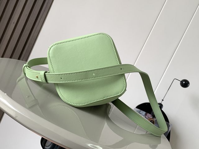 Loewe original calfskin mini pebble bucket BBMX01 light green