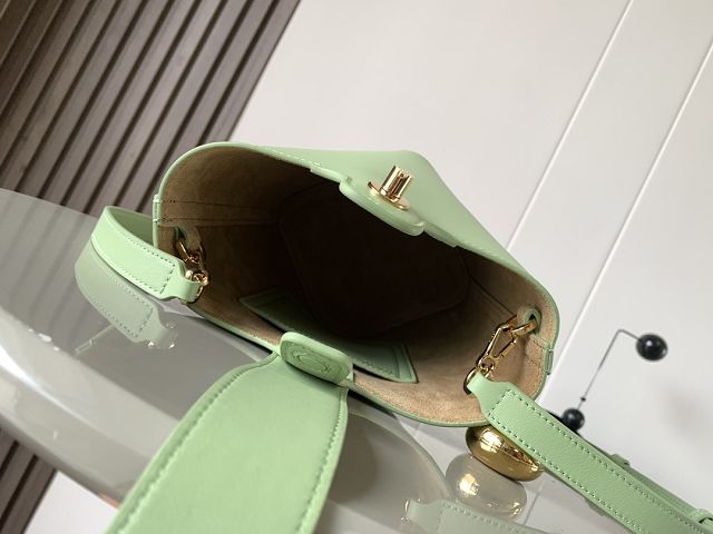 Loewe original calfskin mini pebble bucket BBMX01 light green