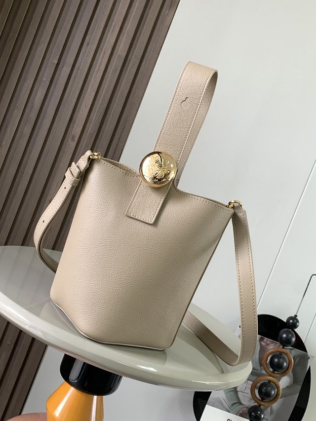 Loewe original calfskin mini pebble bucket BBMX01 sand