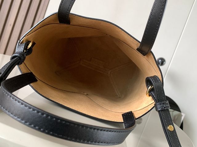 Loewe original calfskin mini puzzle fold tote A657V25 black