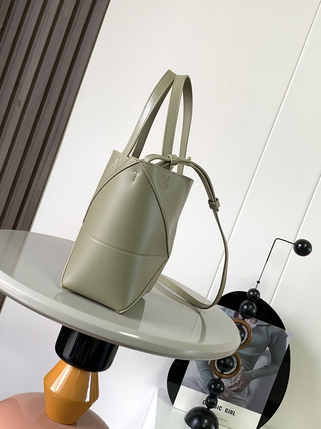 Loewe original calfskin mini puzzle fold tote A657V25 eucalyptus