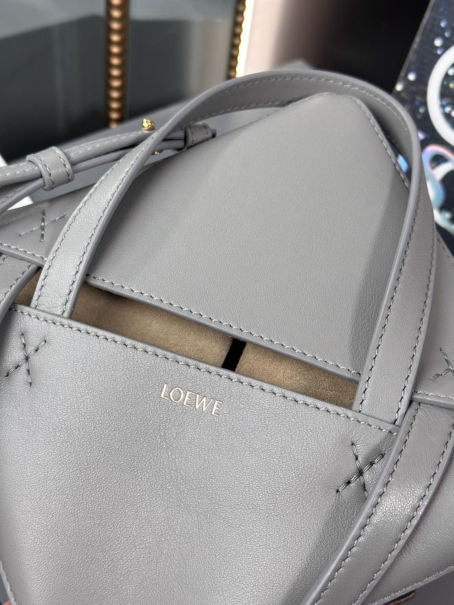 Loewe original calfskin mini puzzle fold tote A657V25 grey
