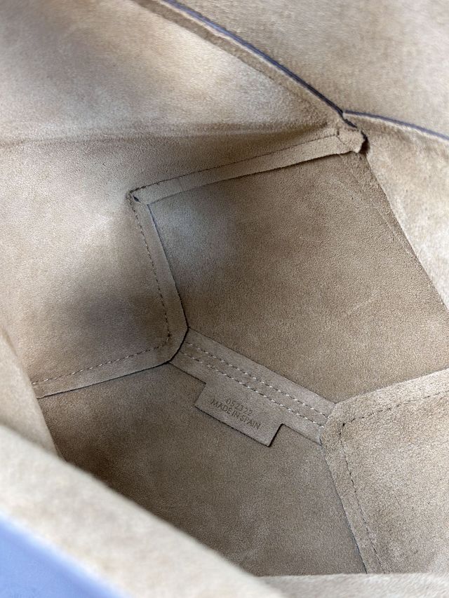 Loewe original calfskin mini puzzle fold tote A657V25 grey