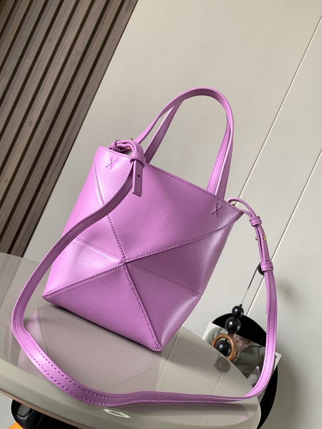 Loewe original calfskin mini puzzle fold tote A657V25 purple
