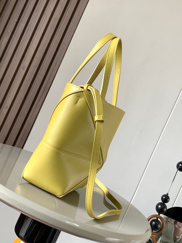 Loewe original calfskin mini puzzle fold tote A657V25 yellow