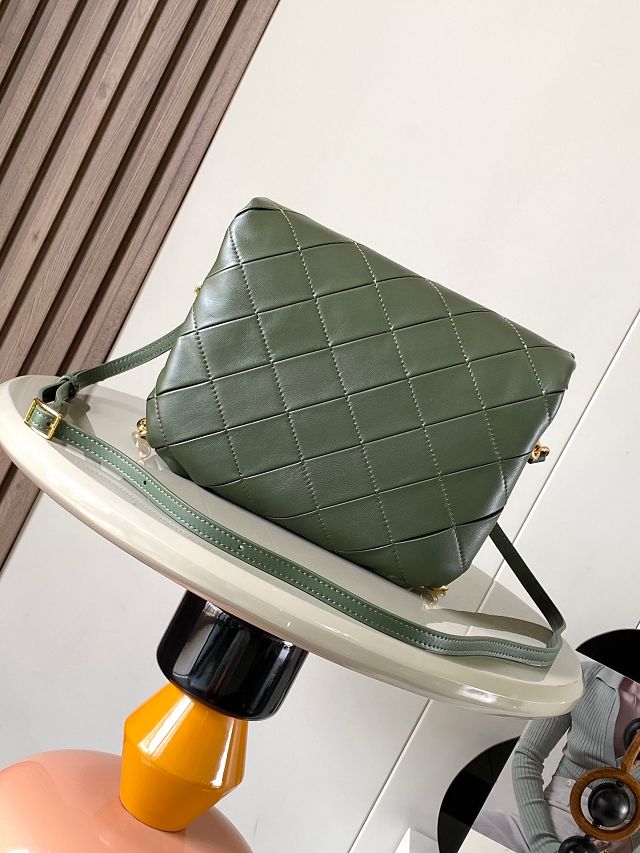 Loewe original lambskin medium goya puffer bag  A896P41 dark green