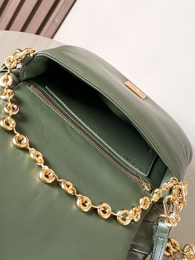 Loewe original lambskin medium goya puffer bag  A896P41 dark green
