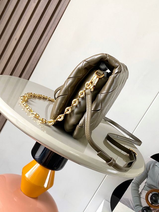 Loewe original lambskin medium goya puffer bag  A896P41 khaki green