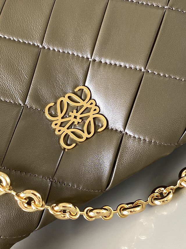 Loewe original lambskin medium goya puffer bag  A896P41 khaki green