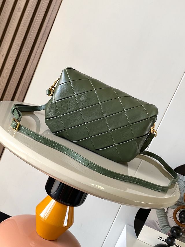 Loewe original lambskin mini goya puffer bag A896W56 dark green