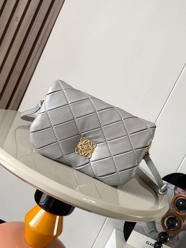 Loewe original lambskin mini goya puffer bag A896W56 grey