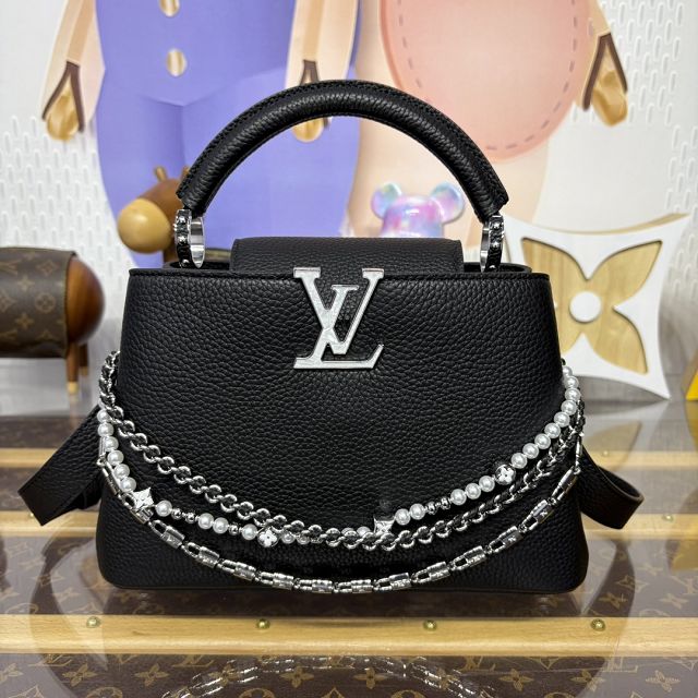 Louis vuitton original calfskin capucines BB M12346 black