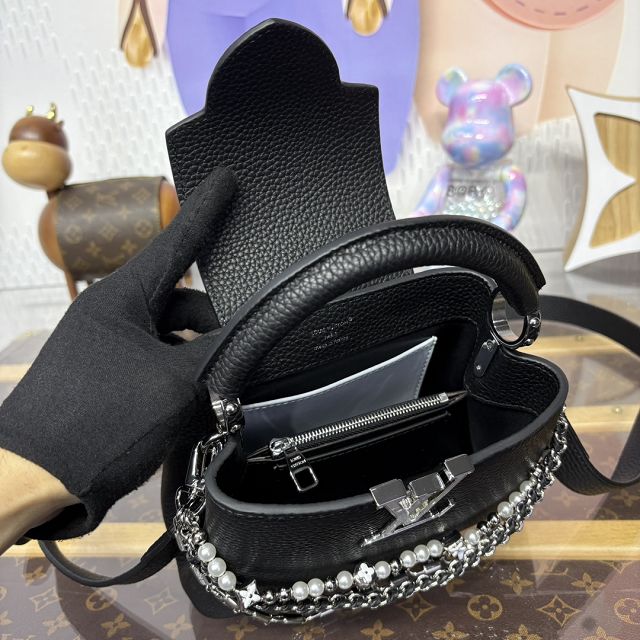 Louis vuitton original calfskin capucines mini M11908 black