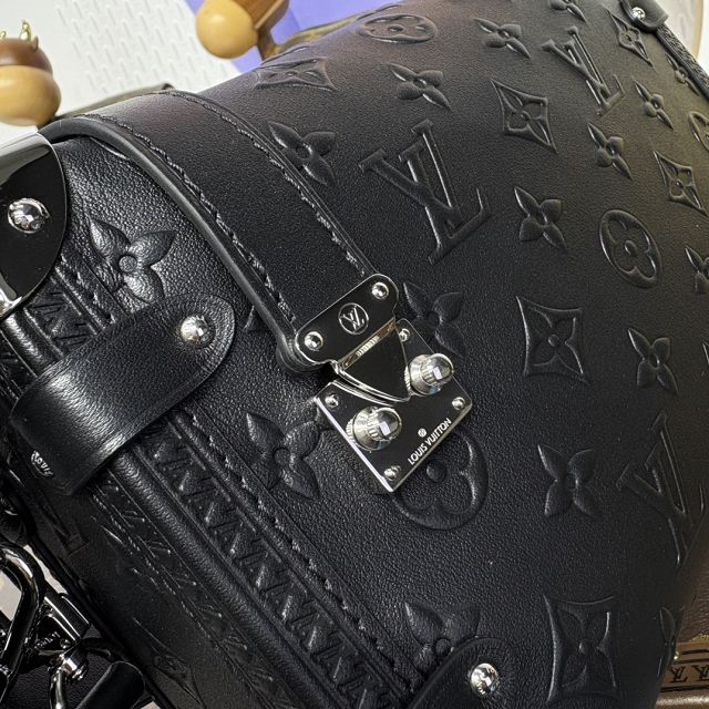 Louis vuitton original monogram calfskin side trunk mm M14572 black
