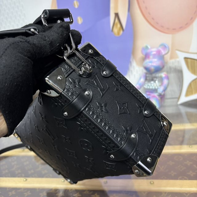 Louis vuitton original monogram calfskin side trunk mm M14572 black