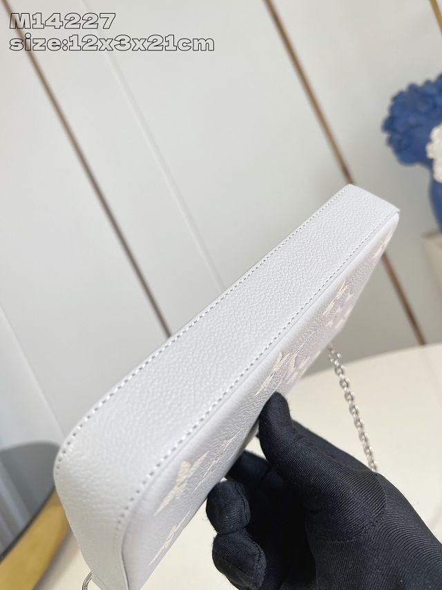 Louis vuitton original calfskin felicie pochette M82610 grey