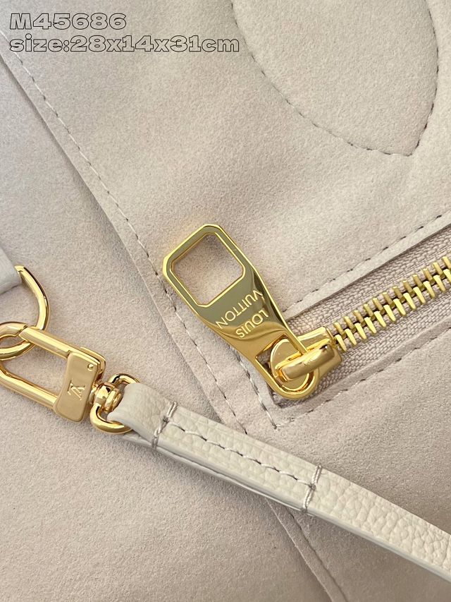 Louis vuitton original calfskin neverfull mm M13758 light grey