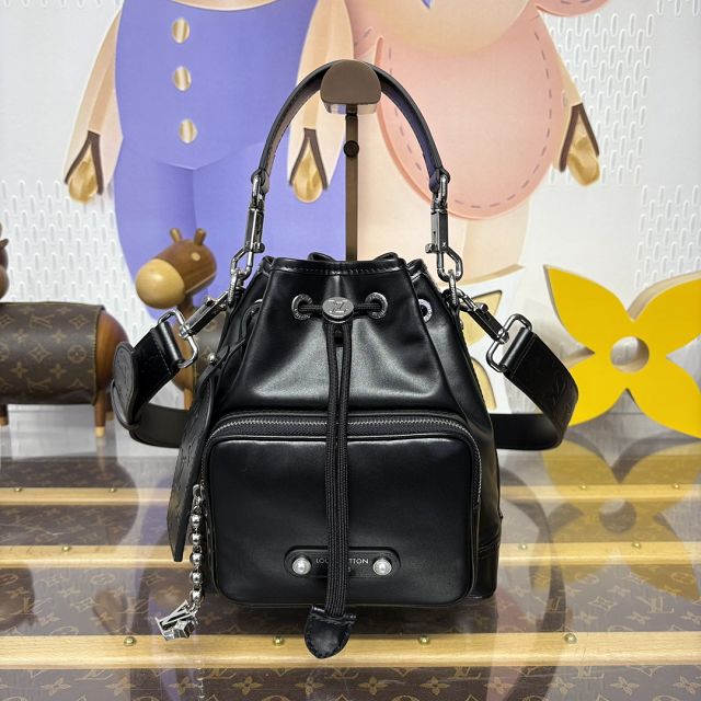 Louis vuitton original calfskin noe cargo bucket bag M13985 black