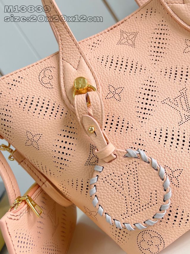 Louis vuitton original mahina calfskin blossom pm tote M13839 pink