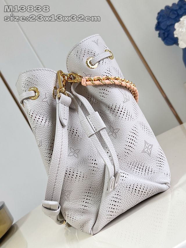 Louis vuitton original mahina leather bella tote bag M13838 grey