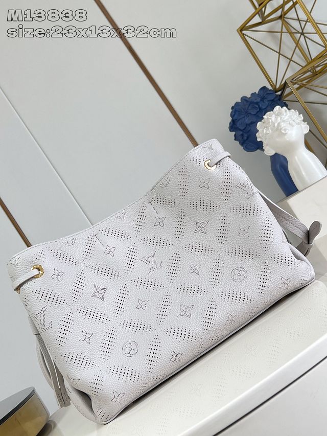 Louis vuitton original mahina leather bella tote bag M13838 grey