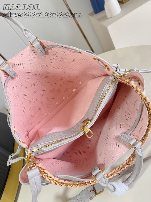 Louis vuitton original mahina leather bella tote bag M13838 grey