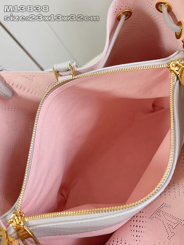 Louis vuitton original mahina leather bella tote bag M13838 grey