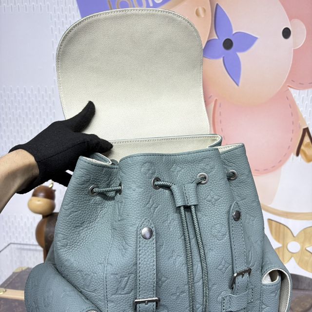 Louis vuitton original calfskin christopher backpack MM M13863 water green