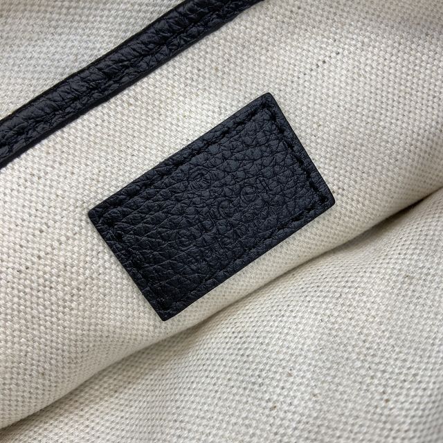 GG original calfskin emblem medium shoulder bag 815277 black