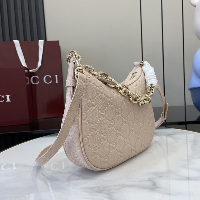 GG original calfskin emblem small shoulder bag 815409 light pink