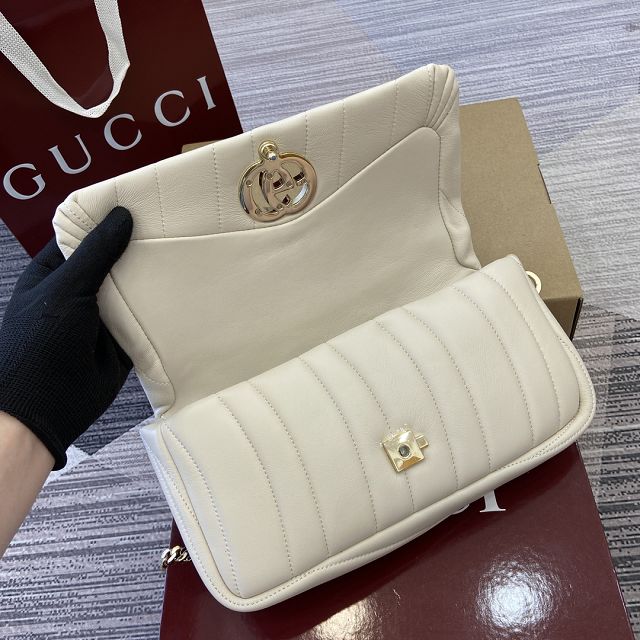 GG original lambskin milano small top handle bag 806016 white