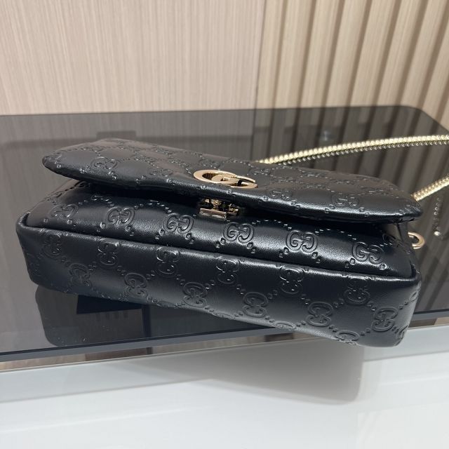 GG original lambskin milano small top handle bag 806016-2 black