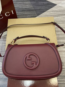 GG original calfskin blondie large top handle bag 815716 bordeaux