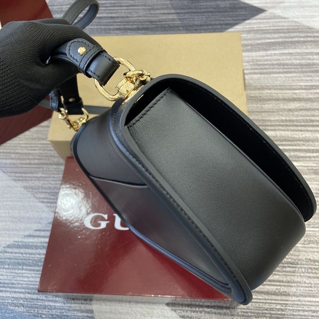 GG original calfskin blondie large top handle bag 815719 black
