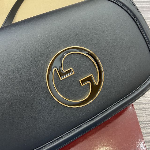 GG original calfskin blondie large top handle bag 815719 black