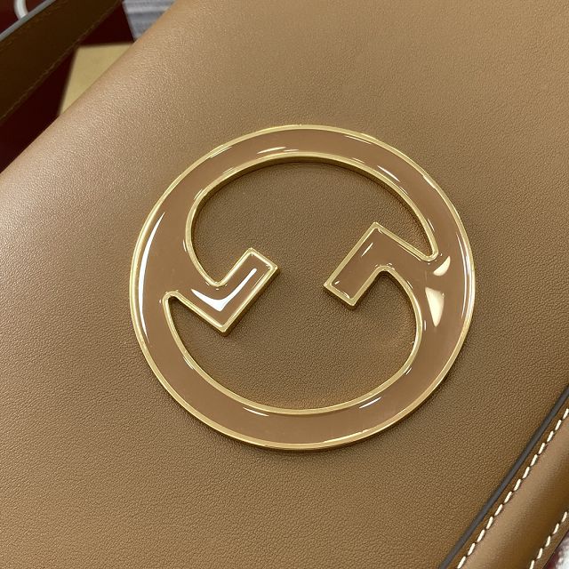 GG original calfskin blondie large top handle bag 815719 brown