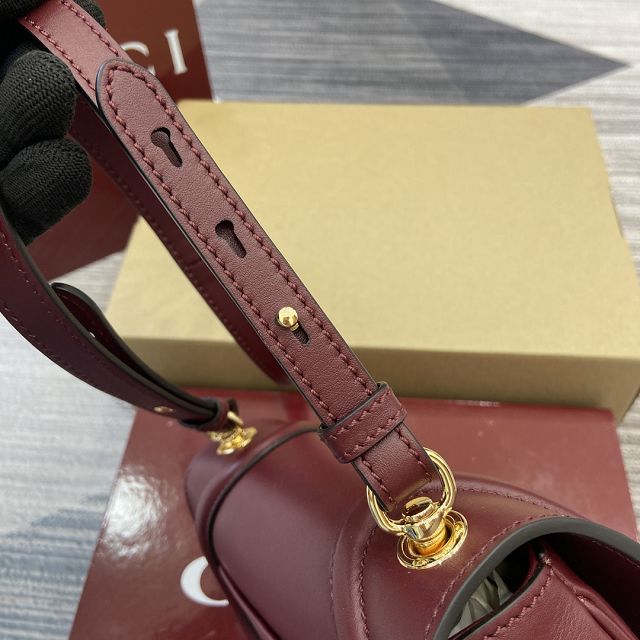 GG original calfskin blondie small shoulder bag 815700 bordeaux