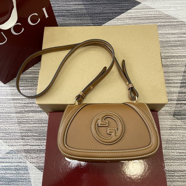 GG original calfskin blondie small shoulder bag 815700 brown