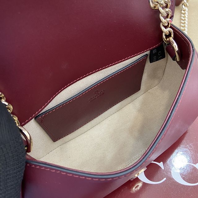 GG original calfskin blondie small shoulder bag 815711 bordeaux