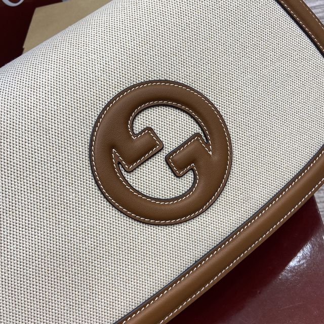 GG original canvas blondie large top handle bag 815716 white&brown