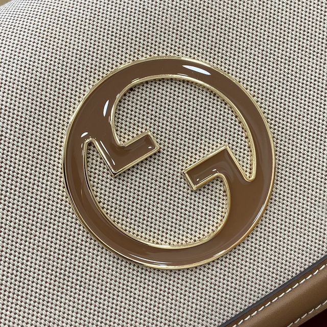 GG original canvas blondie large top handle bag 815719 white&brown