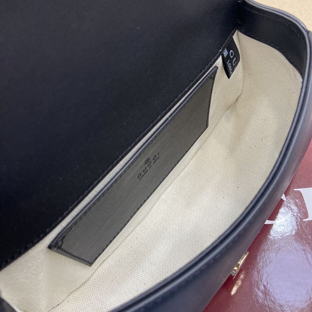 GG original canvas blondie small shoulder bag 815700 black