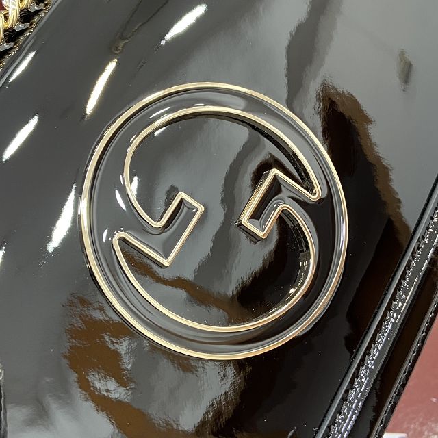 GG original patent calfskin blondie medium shoulder bag 815715 black