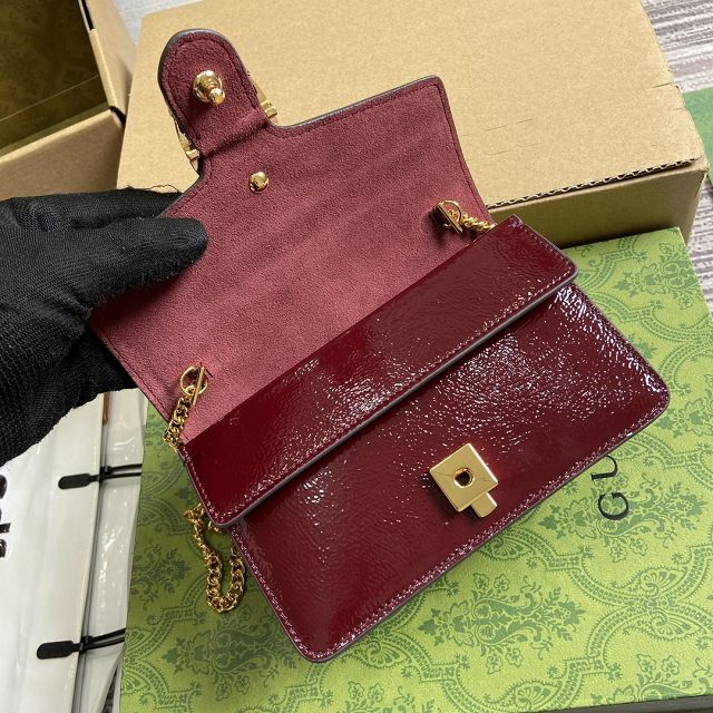GG original shiny calfskin dionysus mini bag 795368 bordeaux