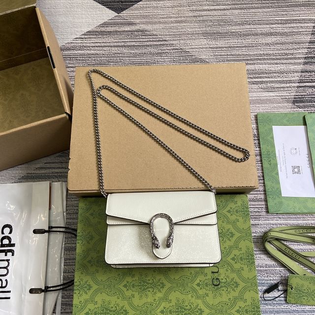 GG original shiny calfskin dionysus mini bag 795368 white
